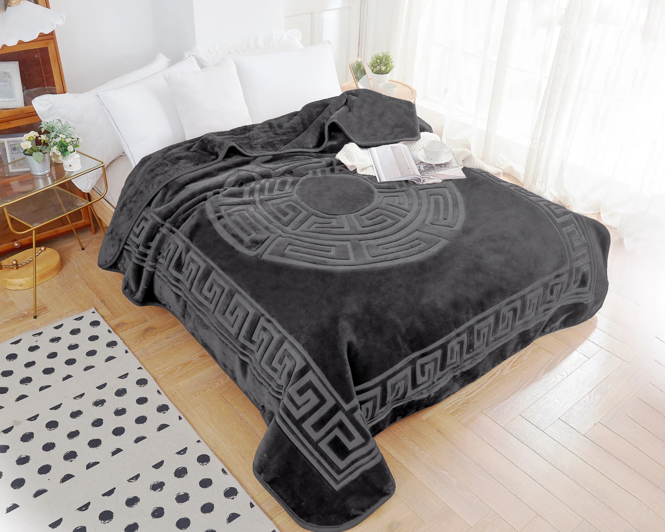 Antraciet 200 x 240 cm plaid van Sleeptime