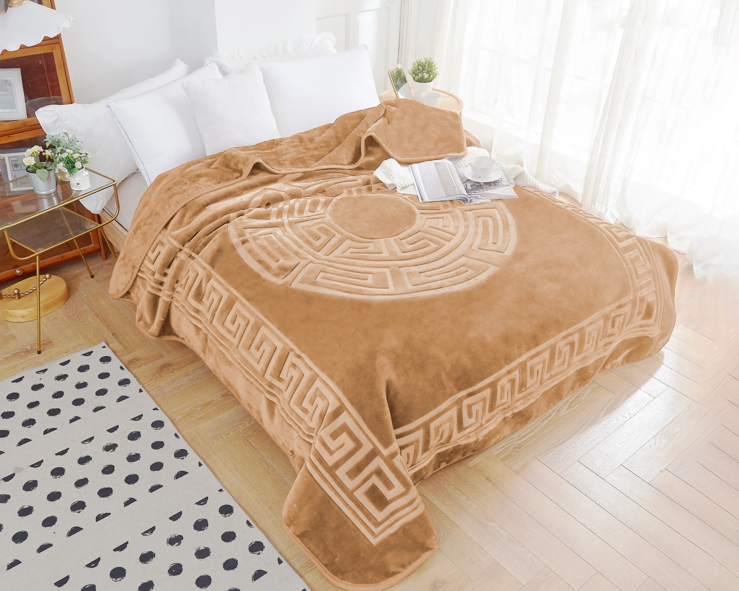 Crème 200 x 240 cm plaid van Sleeptime