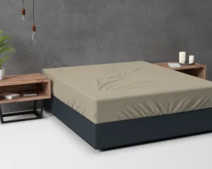 Sleeptime hoeslaken Taupe 180 x 200 cm - Taupe - 180 x 200 cm - 100% Flanel Katoen