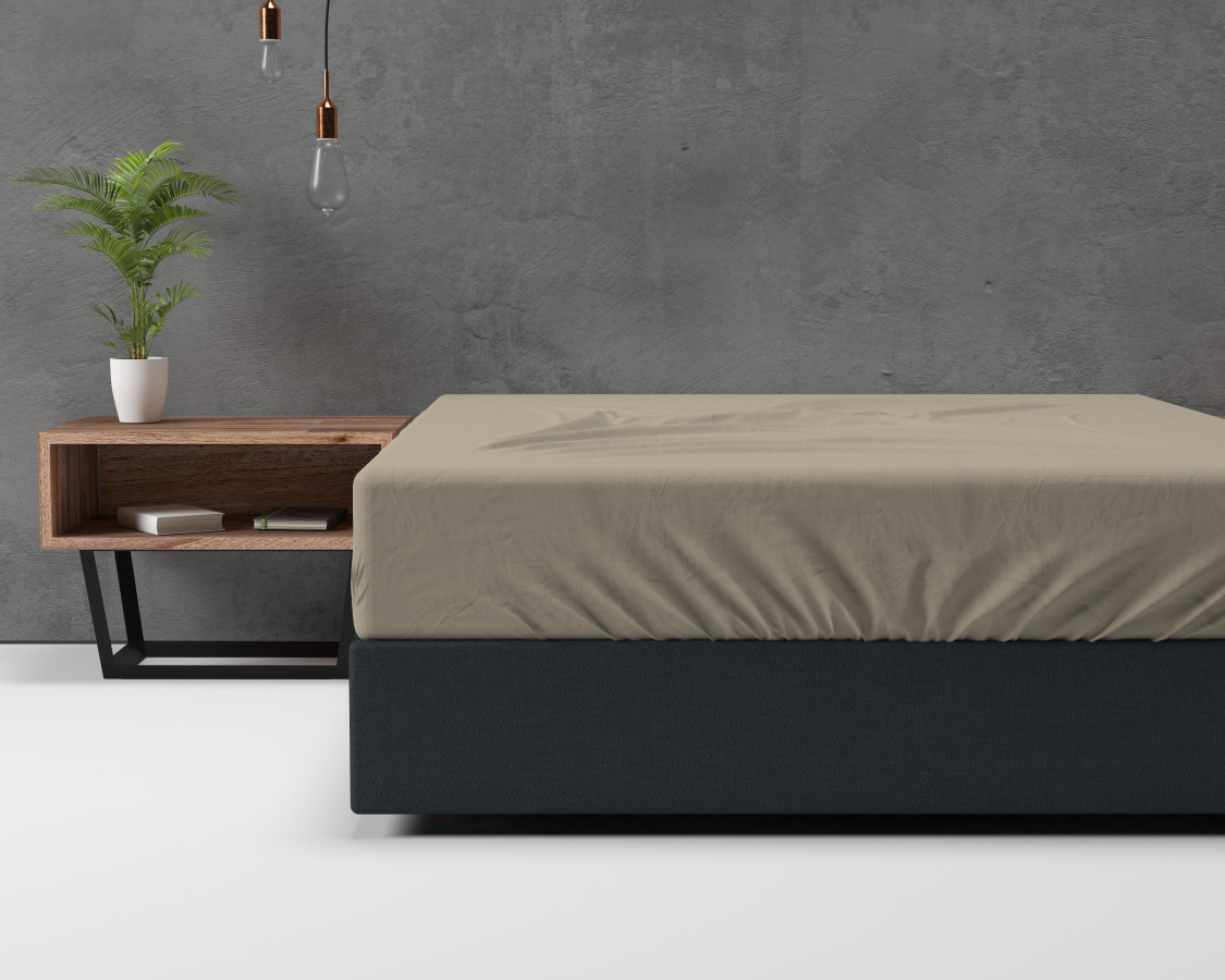 Taupe 180 x 200 cm laken van Sleeptime, 180 x 200 cm