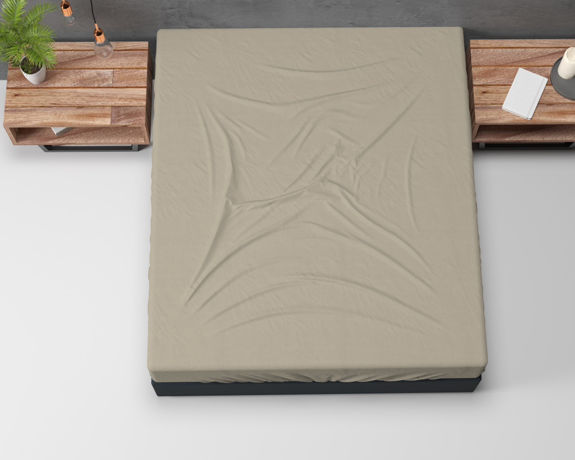 Hoeslaken Taupe 180 x 200 cm 180 x 200 cm van Sleeptime, Taupe