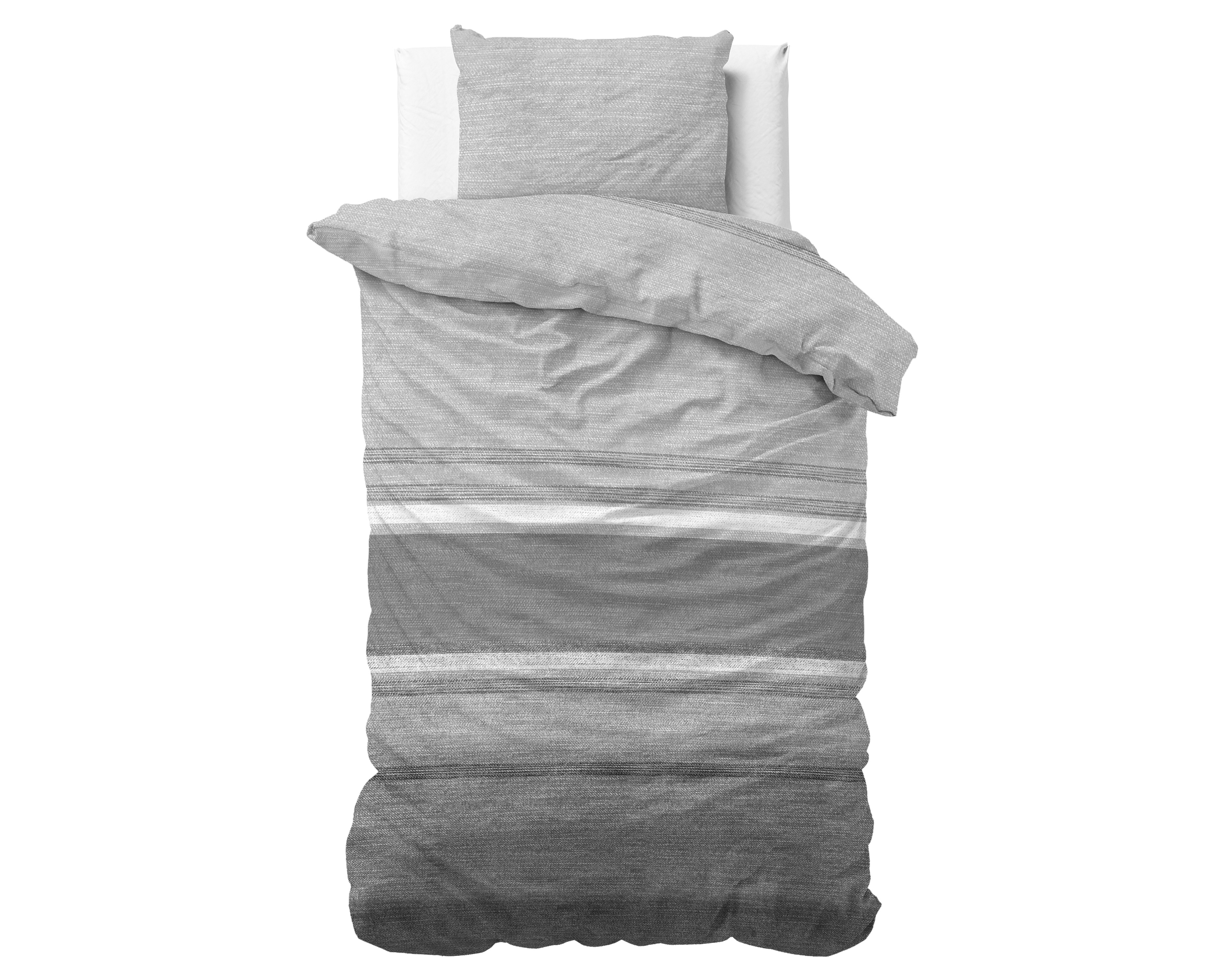 Sleeptime Flanel Stone Stripe Grijs 140 x 200/220