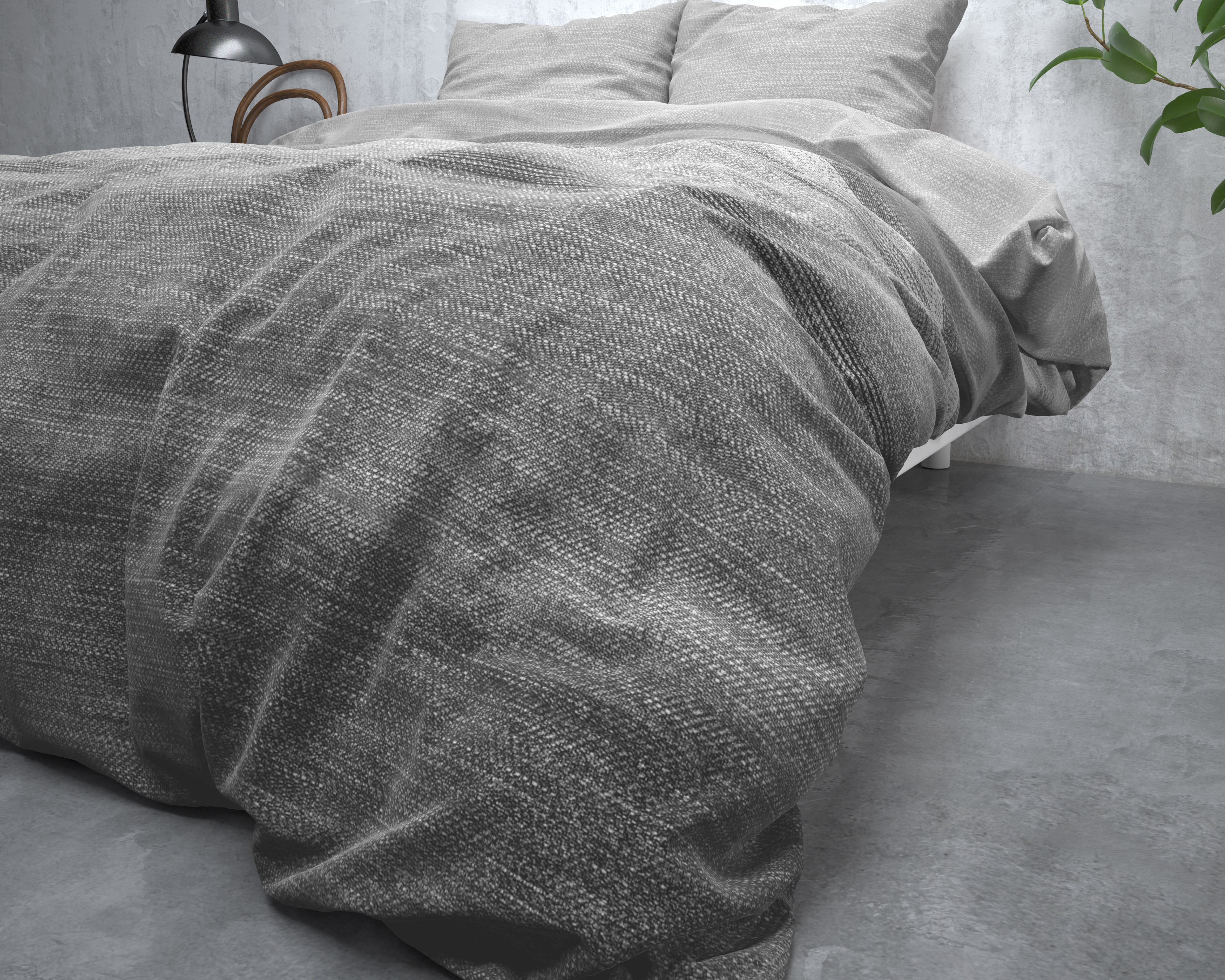 Sleeptime Flanel Stone Stripe Grijs 200 x 220