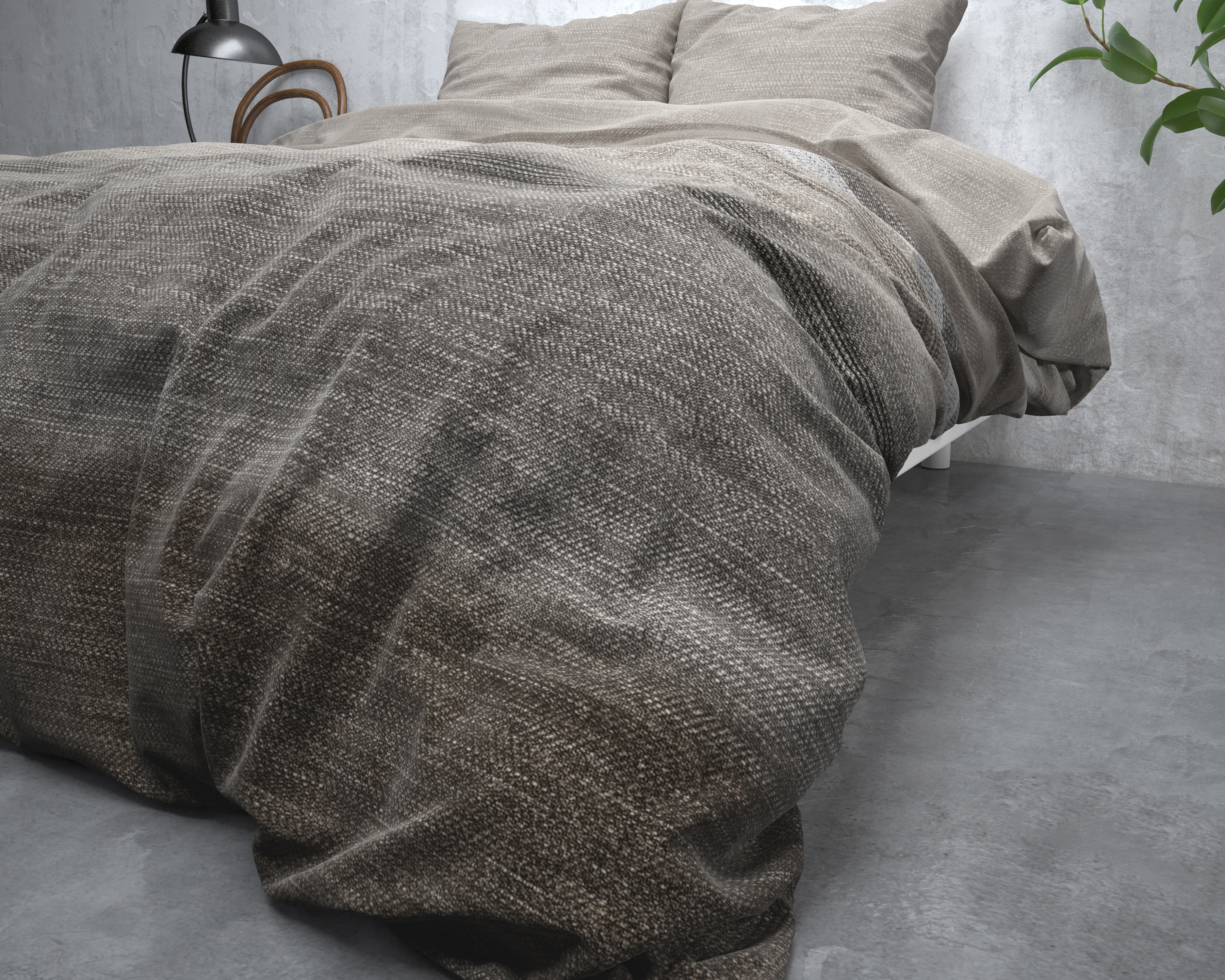 Sleeptime Flanel Stone Stripe Taupe 140 x 220