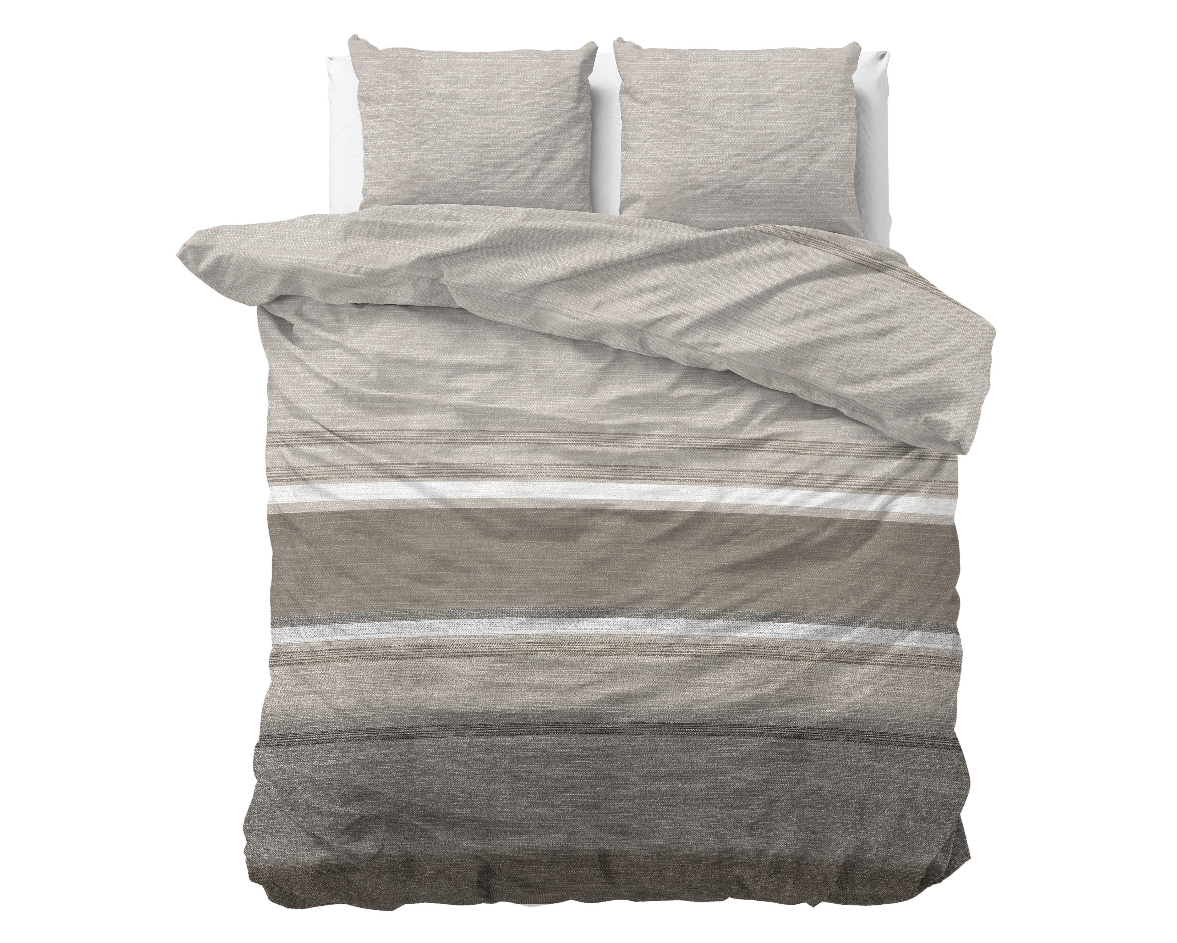 Sleeptime Flanel Stone Stripe Taupe 240 x 200/220