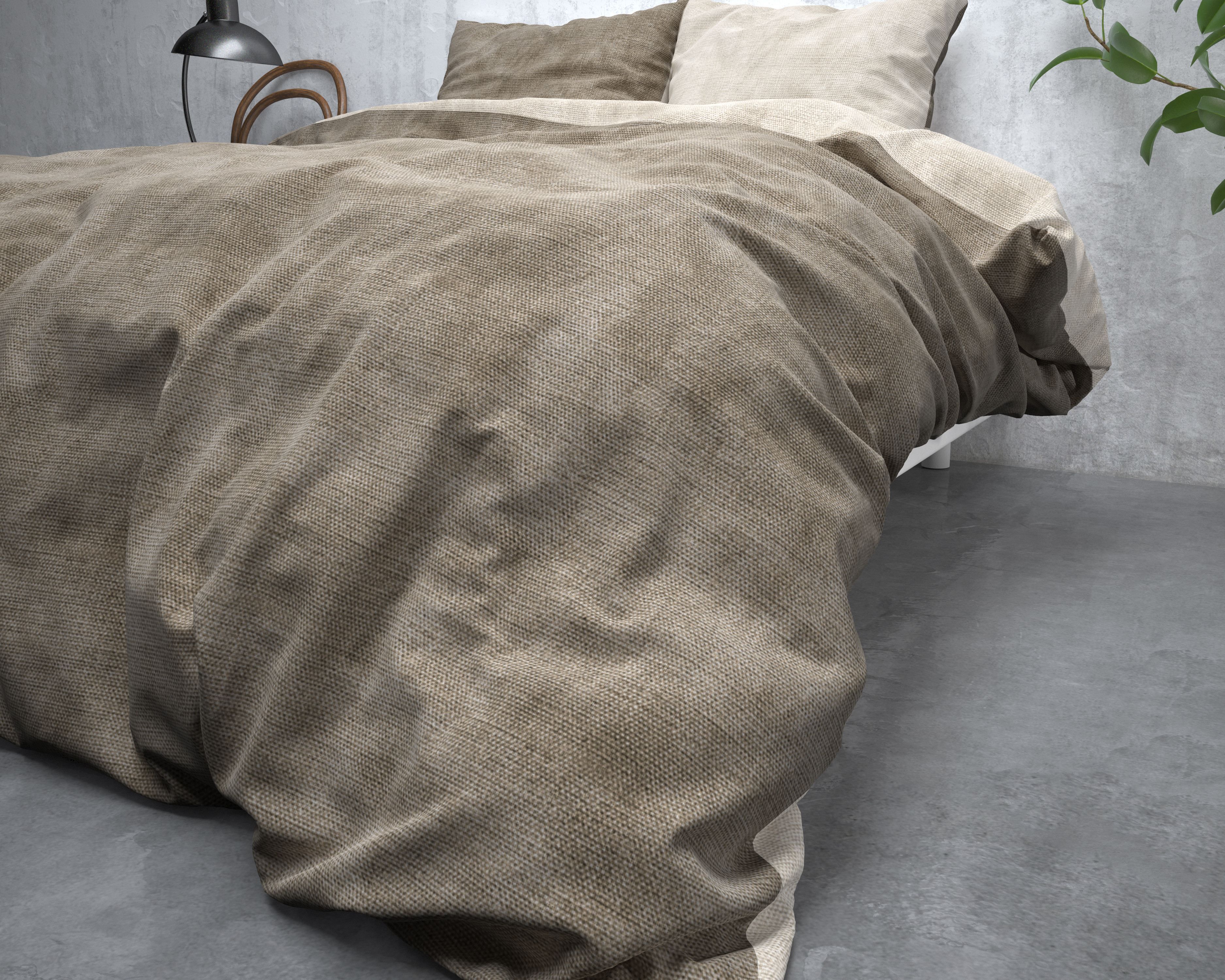 Sleeptime Flanel Washed Cotton Taupe 140 x 220