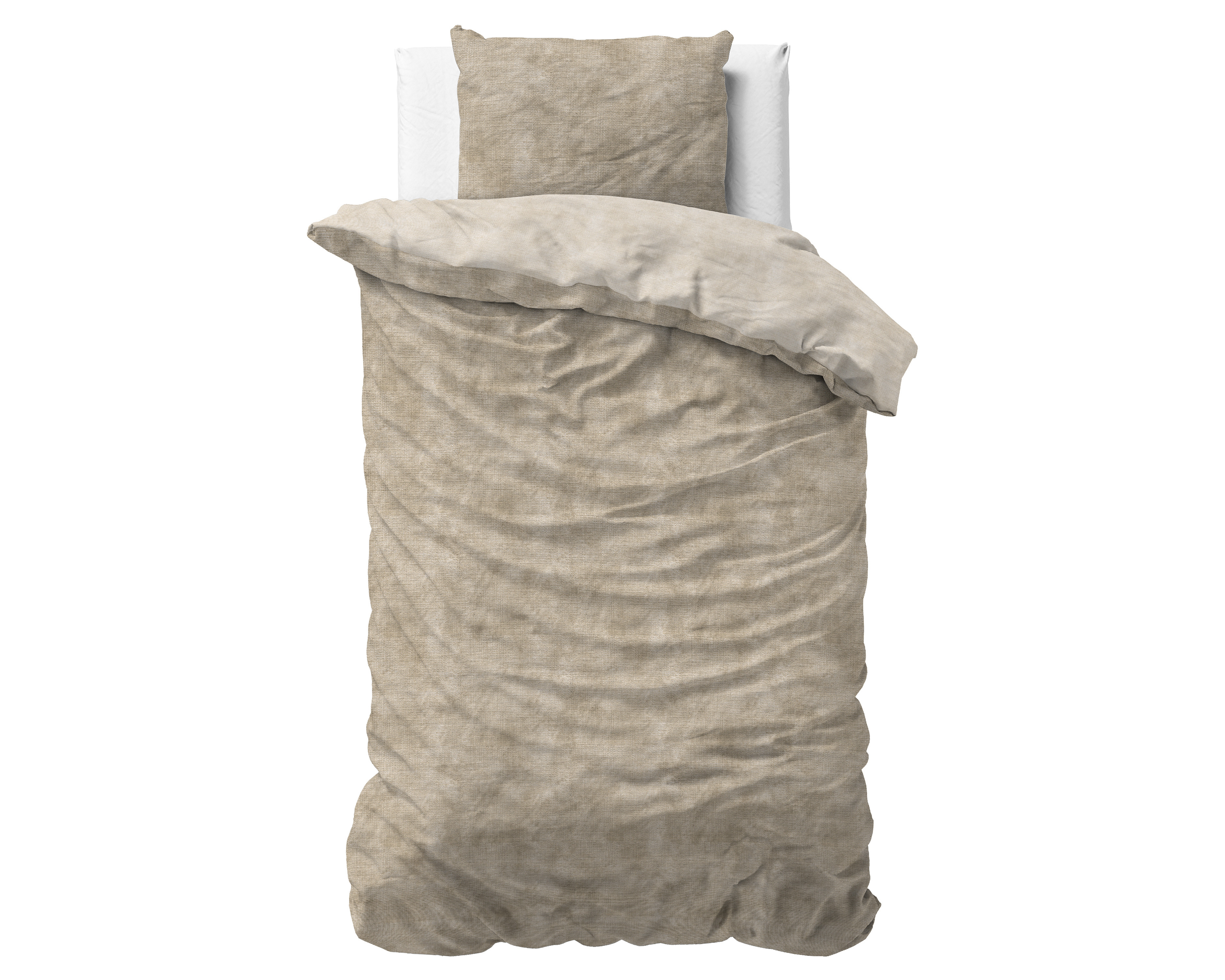 Sleeptime Flanel  Washed Cotton Taupe 140 x 200/220