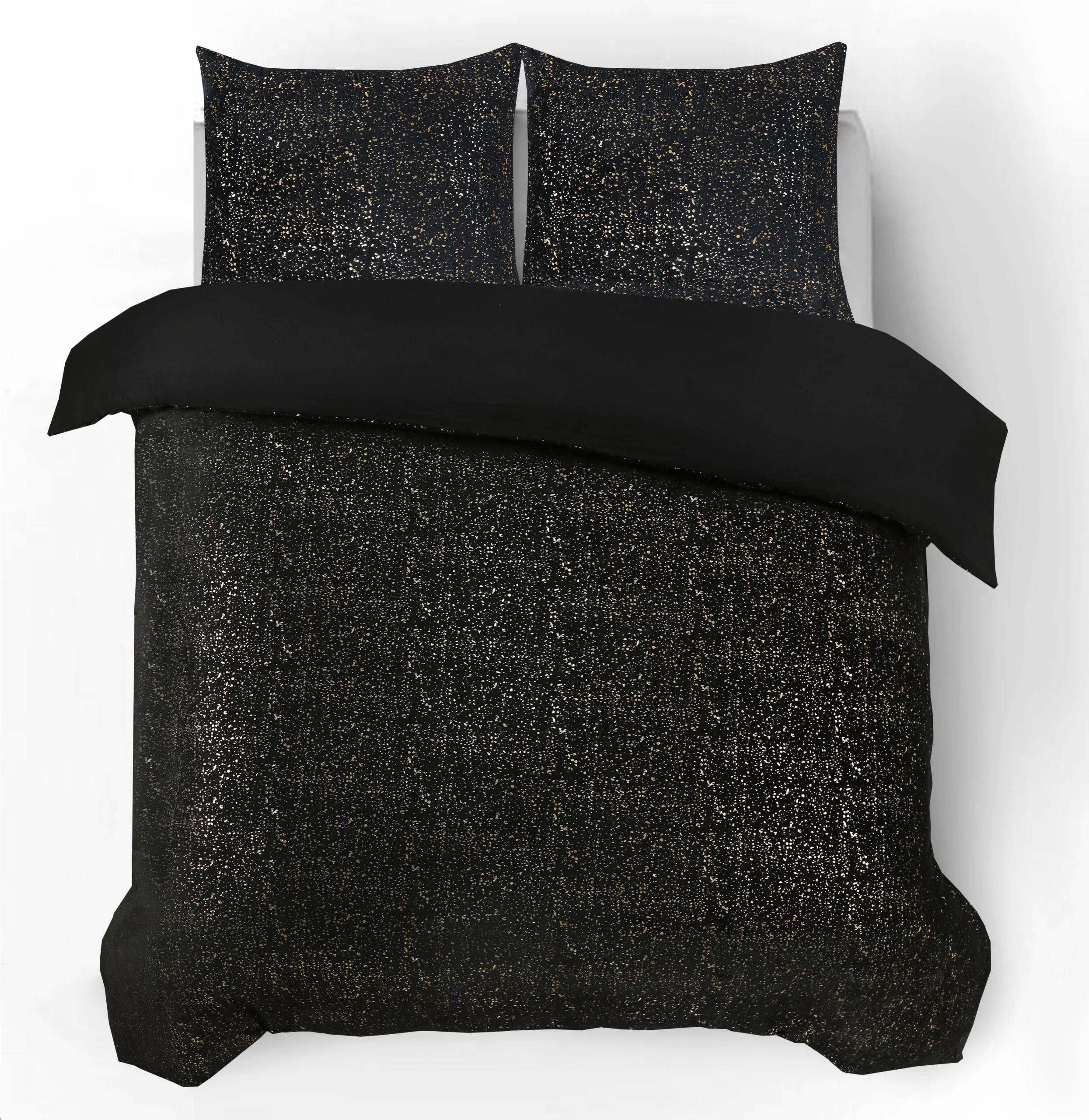 Sleeptime Glamour Flanel Sprankle Foil Zwart 140 x 200/220 cm