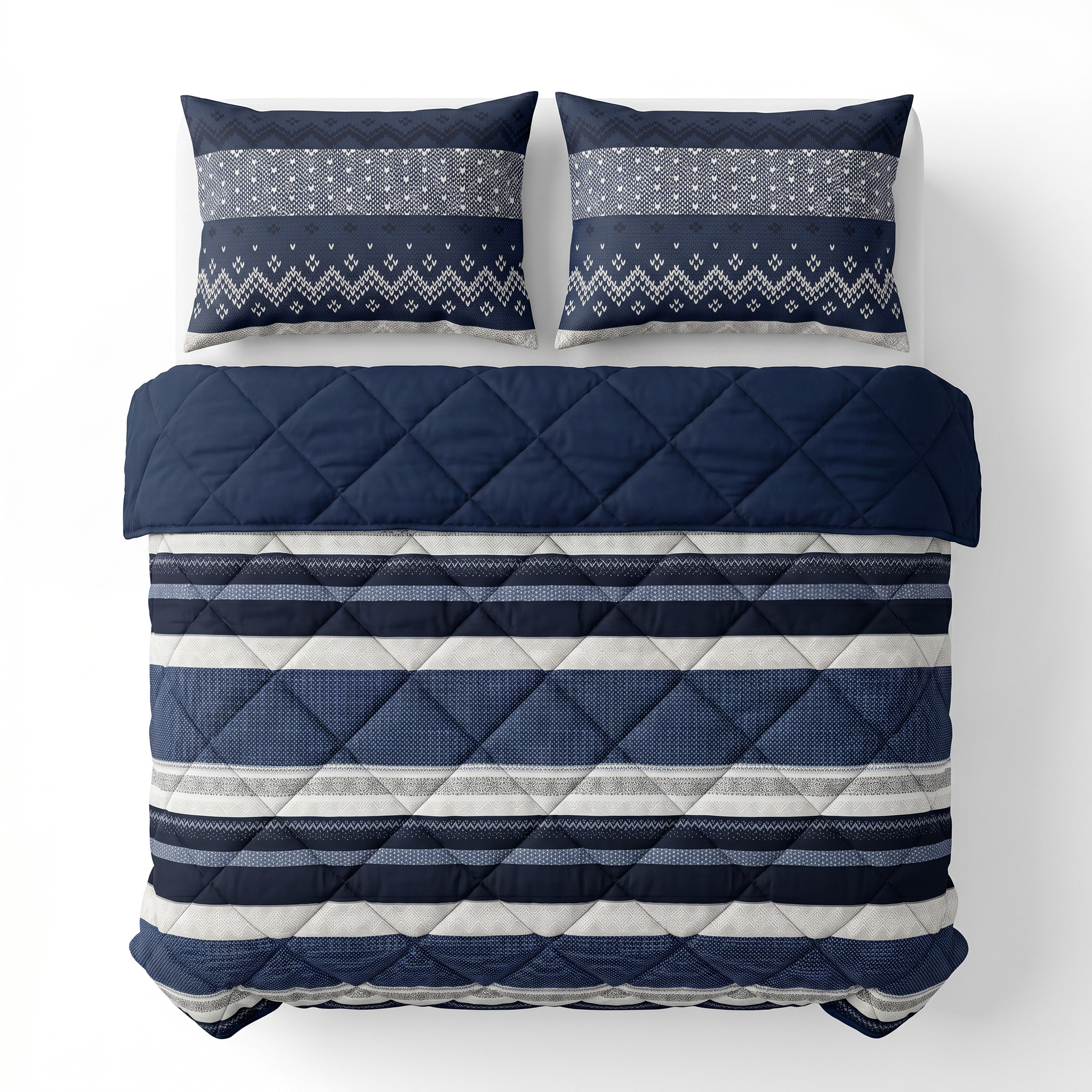 Sleeptime dekbed Elisabeth Navy 240 x 200 Met Kussens - Navy - 240 x 200 cm - 100% Microvezel