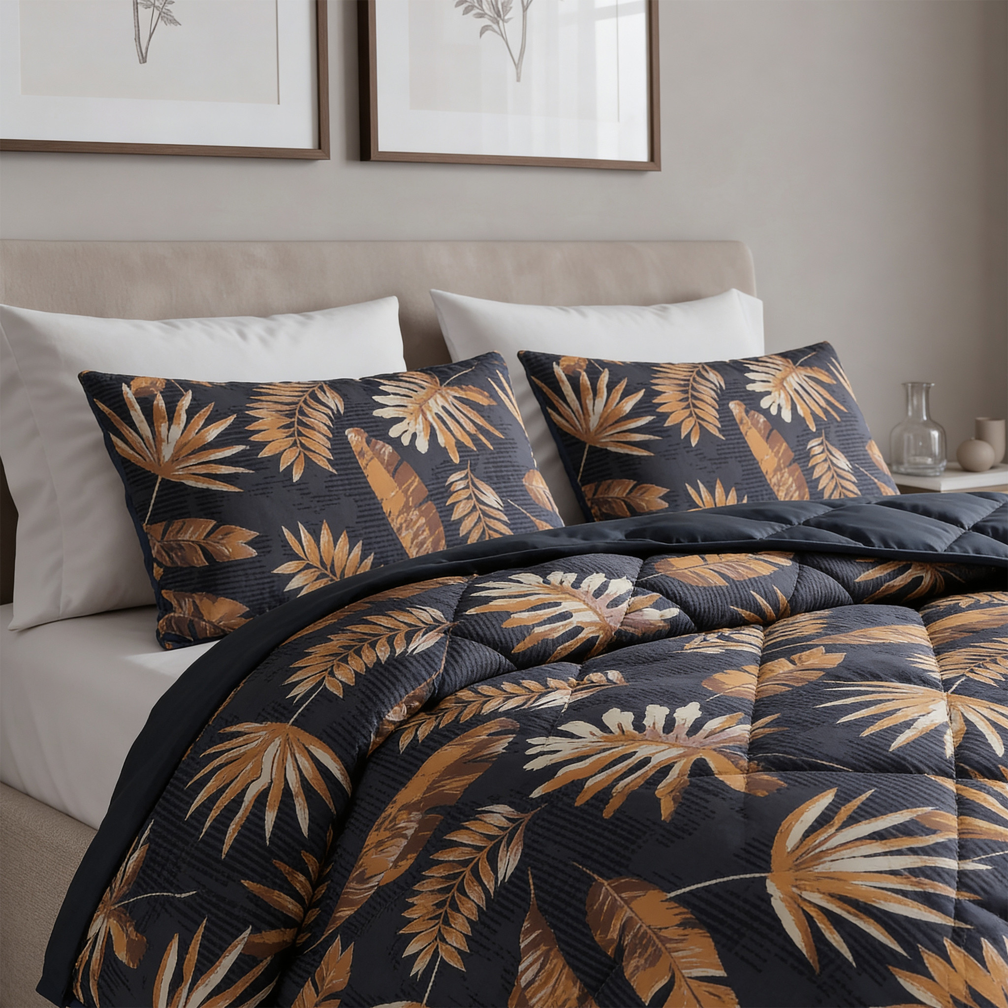 Dekbed Luisa Zwart 200 x 200 Met Kussenslop 200 x 200 cm van Sleeptime, Zand