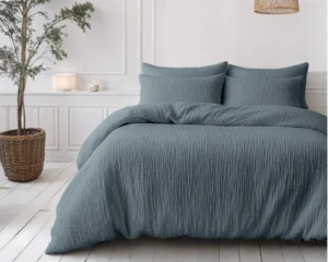 Sleeptime dekbed Mousseline Groen 200 x 200 Met Kusse - Groen - 200 x 200 cm - 100% Katoen Mousseline
