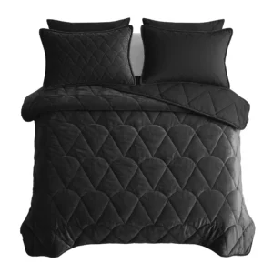 Sleeptime dekbed Velvet Zwart 200 x 200 Met Luxe Kuss - Zwart - 200 x 200 cm - 100% Polyester Velvet