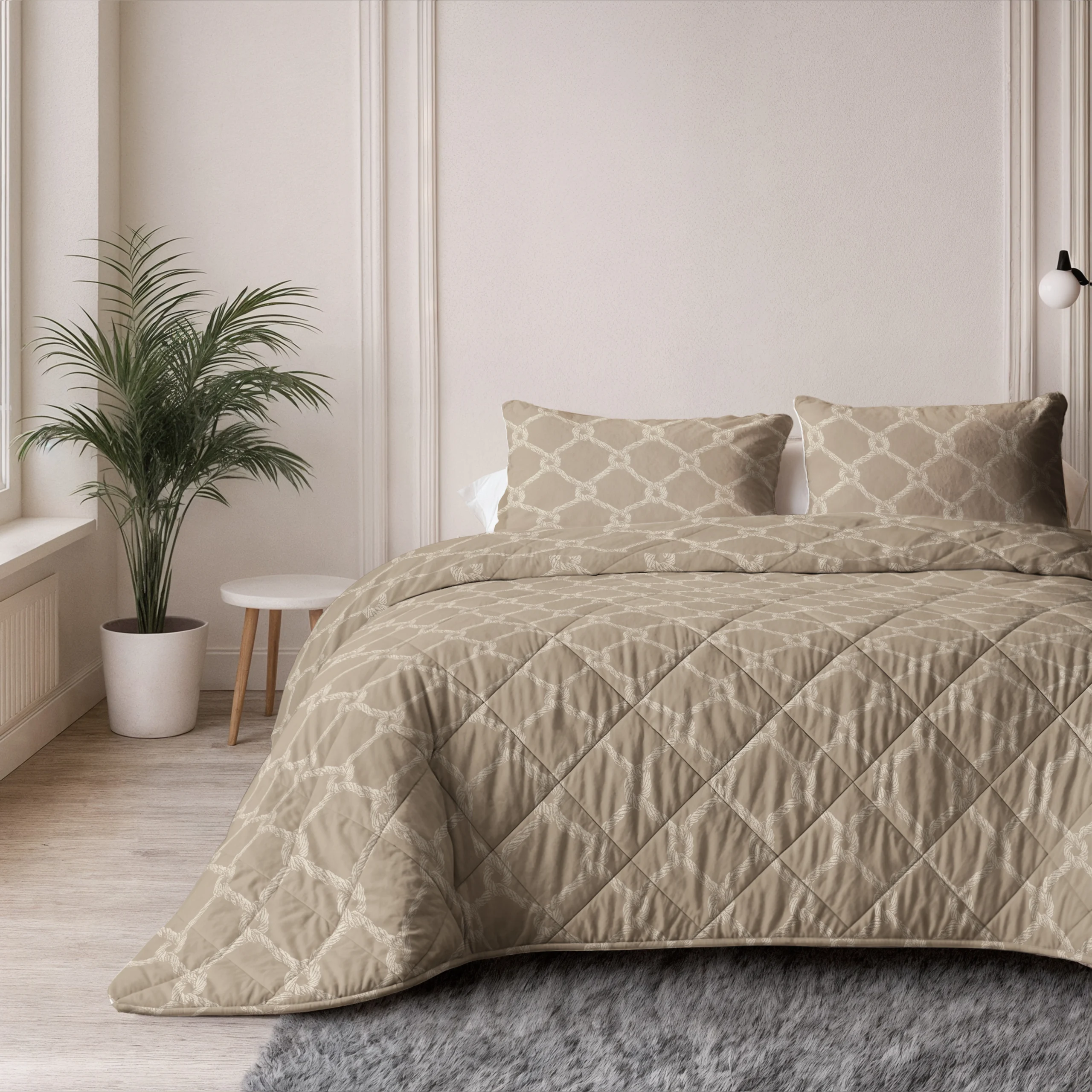 100% Polyester Microvezel dekbed Venzo Zand 240 x 200 Met Kussenslope van Sleeptime in 240 x 200 cm
