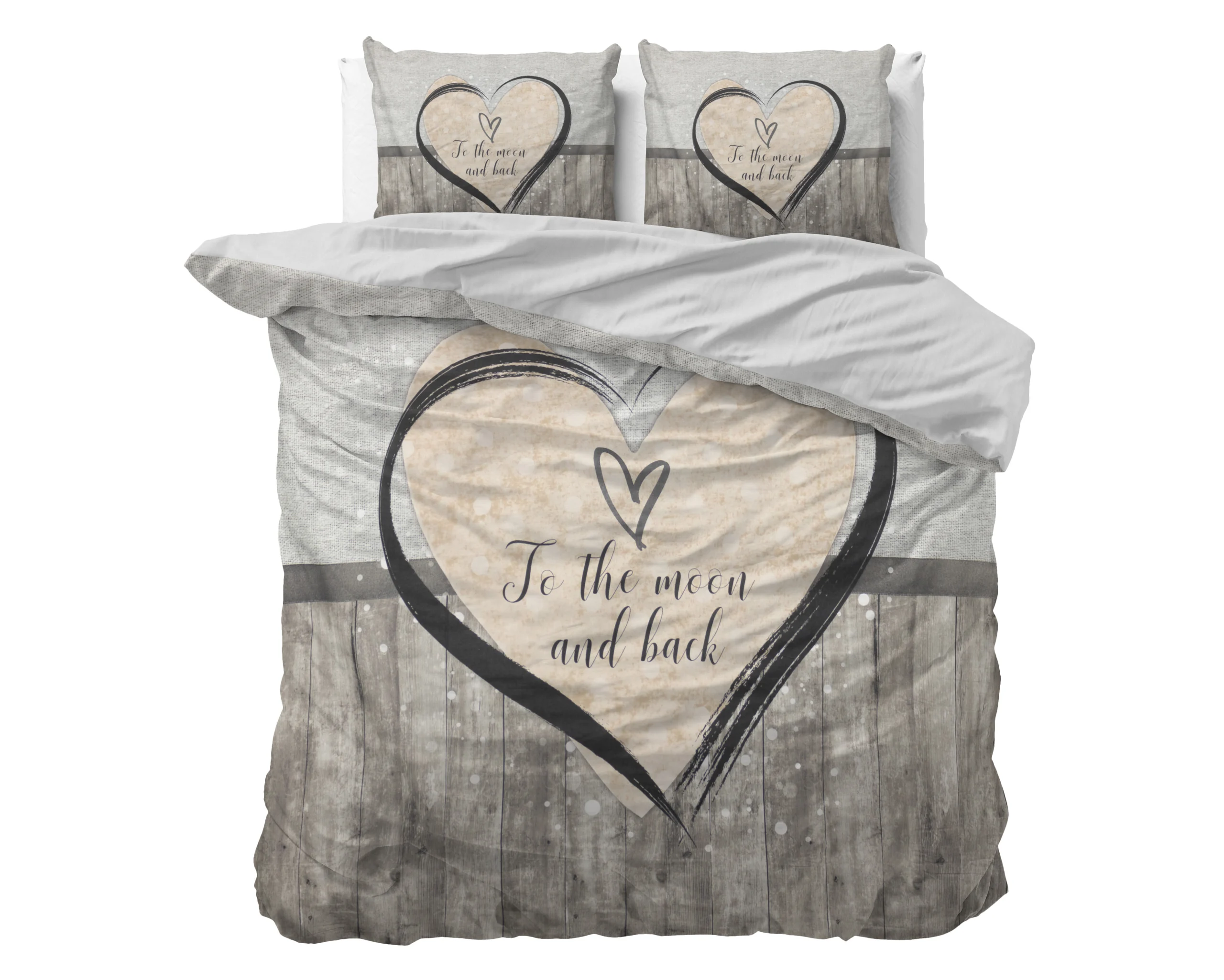 Sleeptime Love To The Moon And back 2 Grijs 200 x 200/220 cm