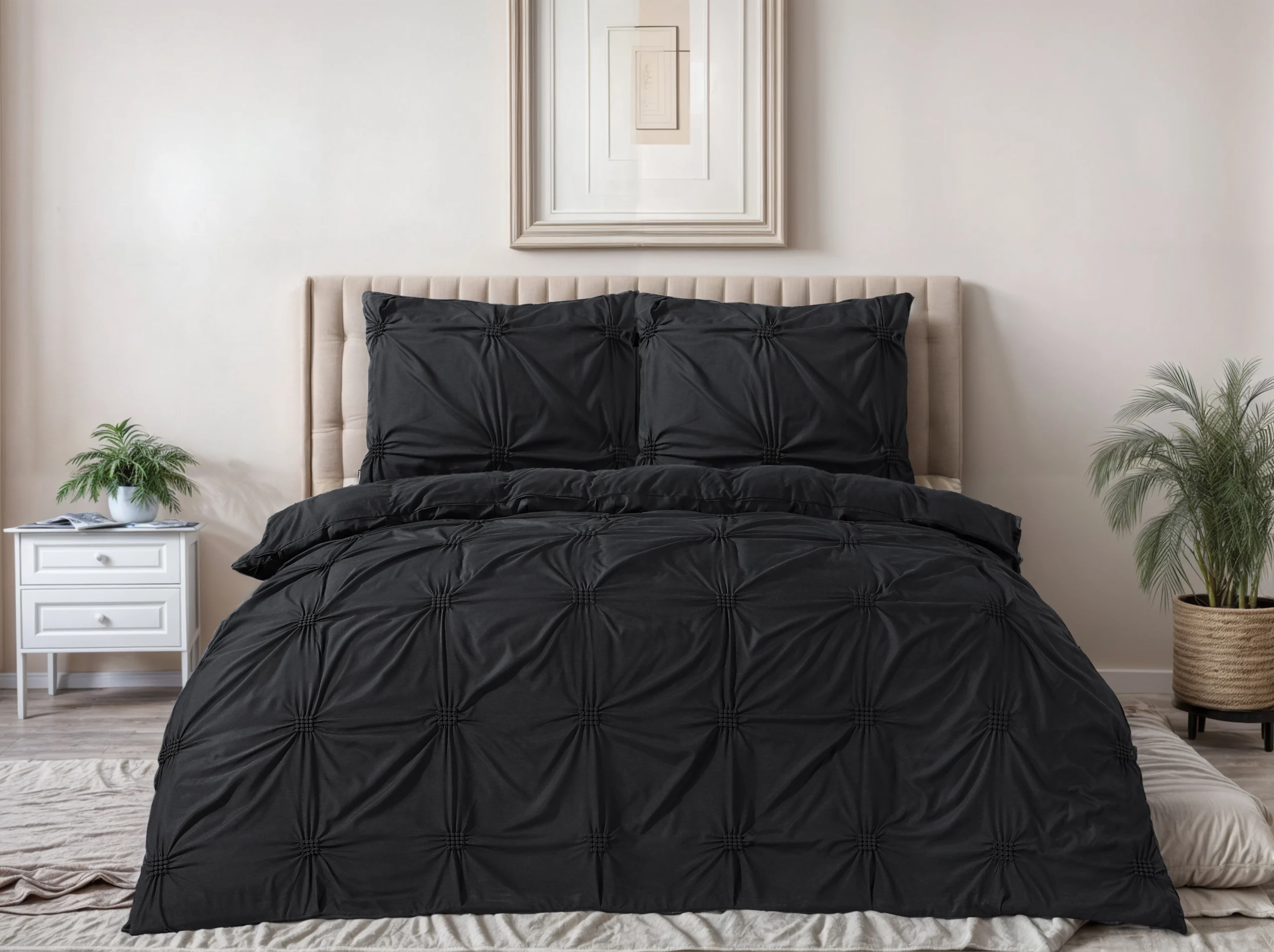 Punch Pintuck Zwart 140 x 200/220 Sleeptime