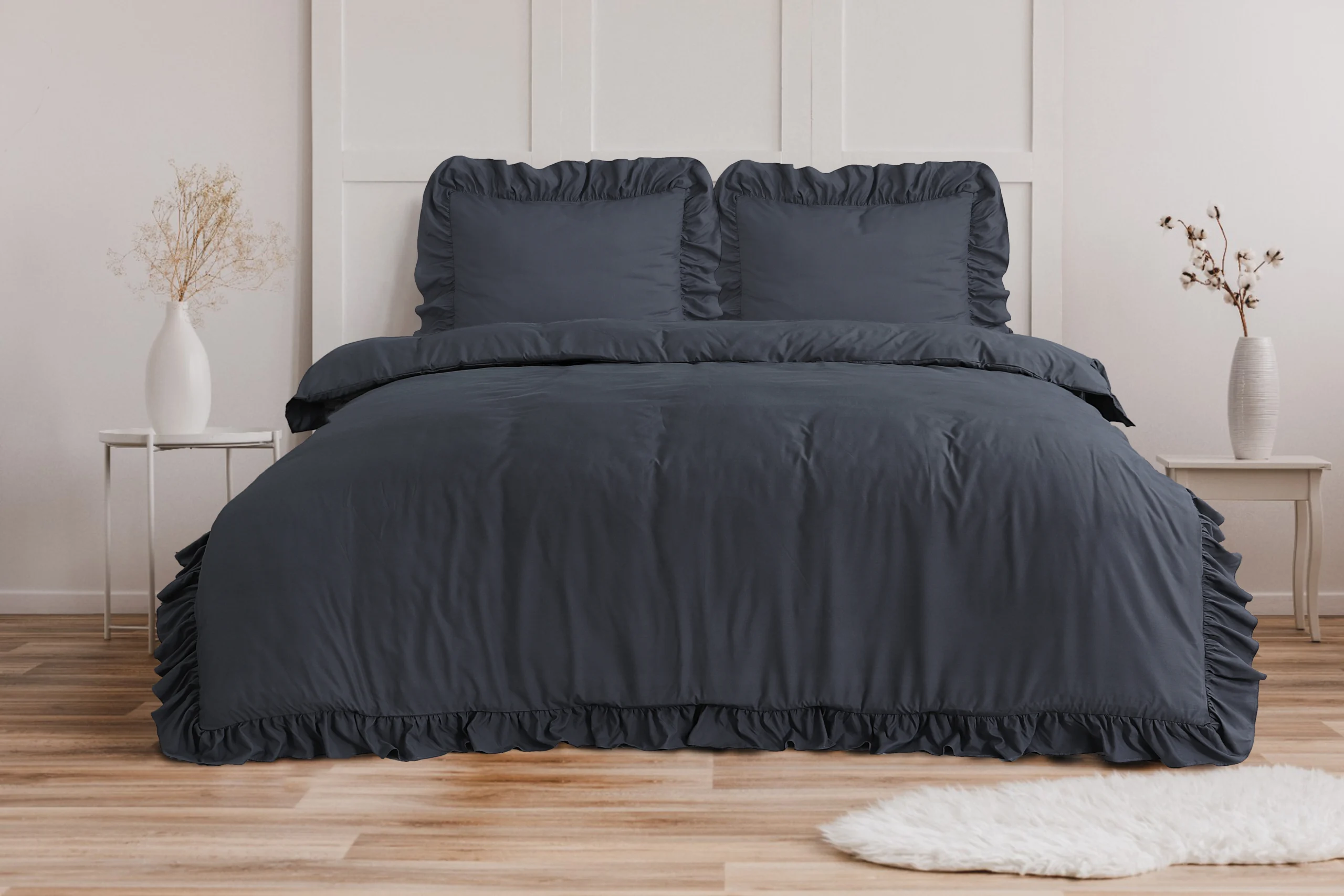 Ruffles Antraciet 200 x 200/220 Sleeptime