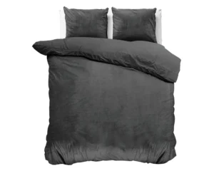 Sleeptime Velvet Uni Dekbedovertrek Antraciet 200 x 220