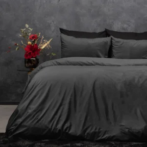 Sleeptime Velvet Uni Dekbedovertrek Antraciet 240 x 220