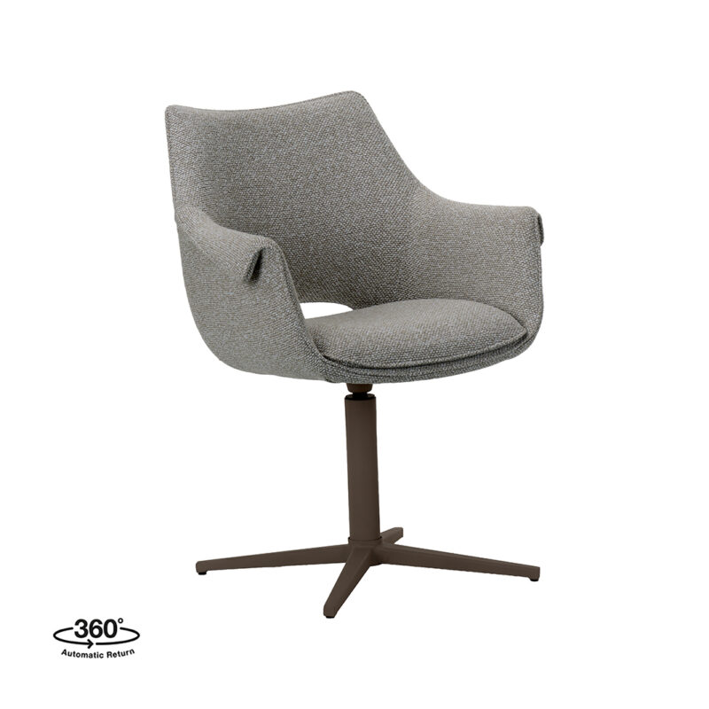 LABEL51 Eetkamerstoel Nozomi - Mushroom - Boucle - Brons Metalen Frame