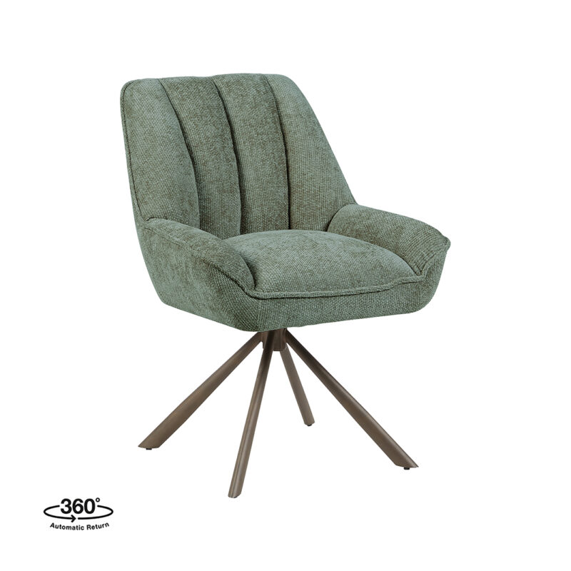 LABEL51 Eetkamerstoel Reims - Hunter - Chenille - Brons Metalen Frame Reims