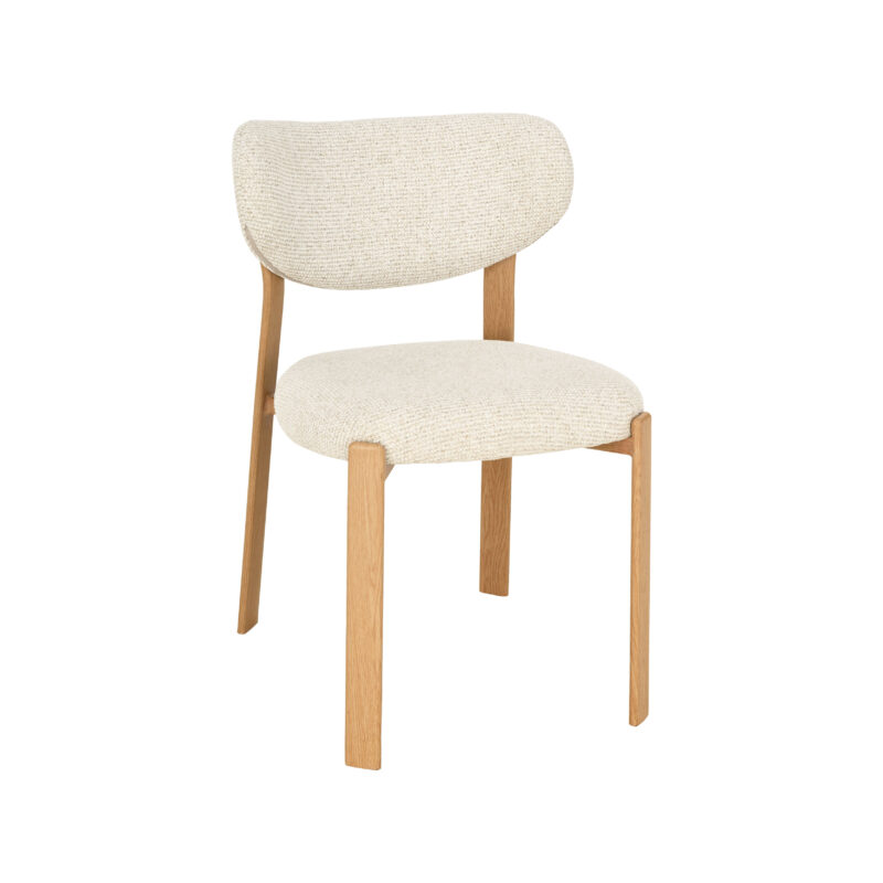LABEL51 Eetkamerstoel Mika - Naturel - Geweven - Naturel Houtlook Metaal