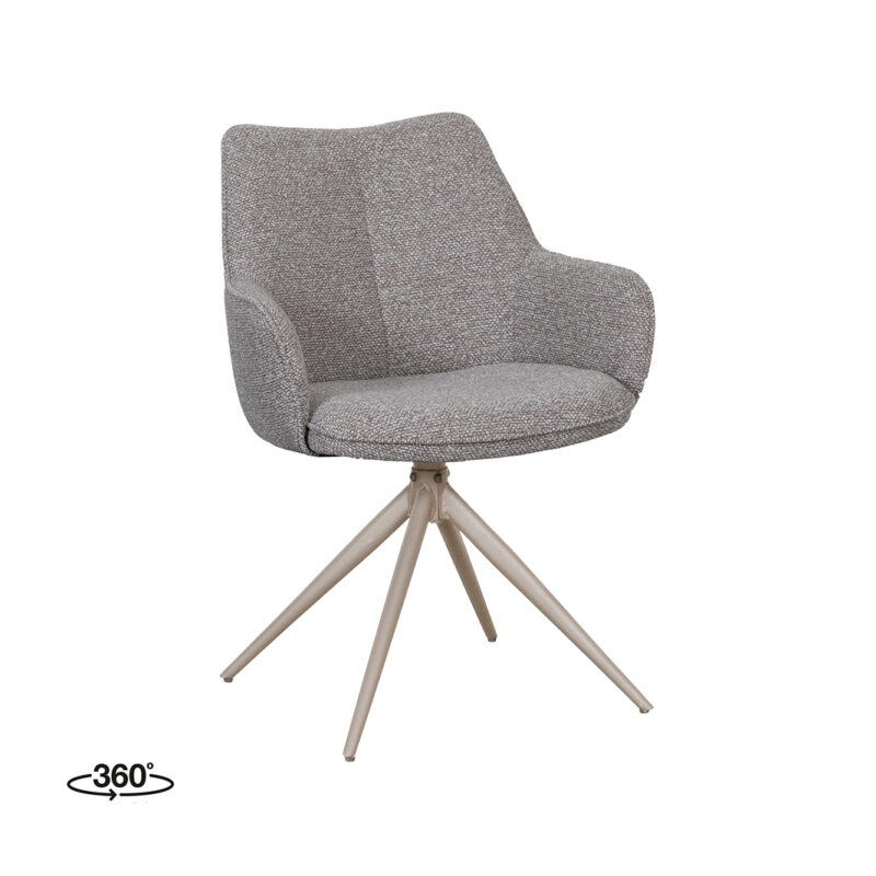 LABEL51 Eetkamerstoel Sawa - Mushroom - Boucle