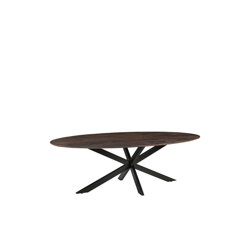 LABEL51 Eetkamertafel James - Espresso - Mangohout - 160 cm - Ovaal