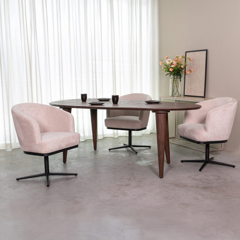 LABEL51 Eetkamertafel Fly - Espresso - Mangohout - 200 cm - Organisch
