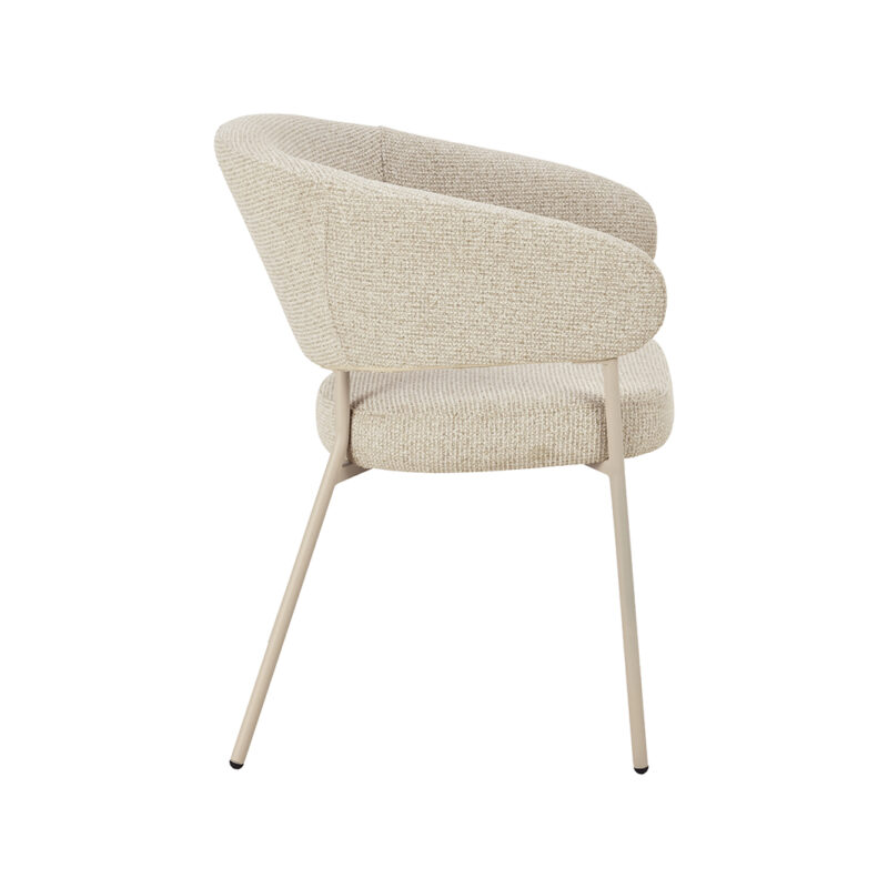 LABEL51 Eetkamerstoel Takumi - Beige - Geweven - Beige Metale Frame Geweven