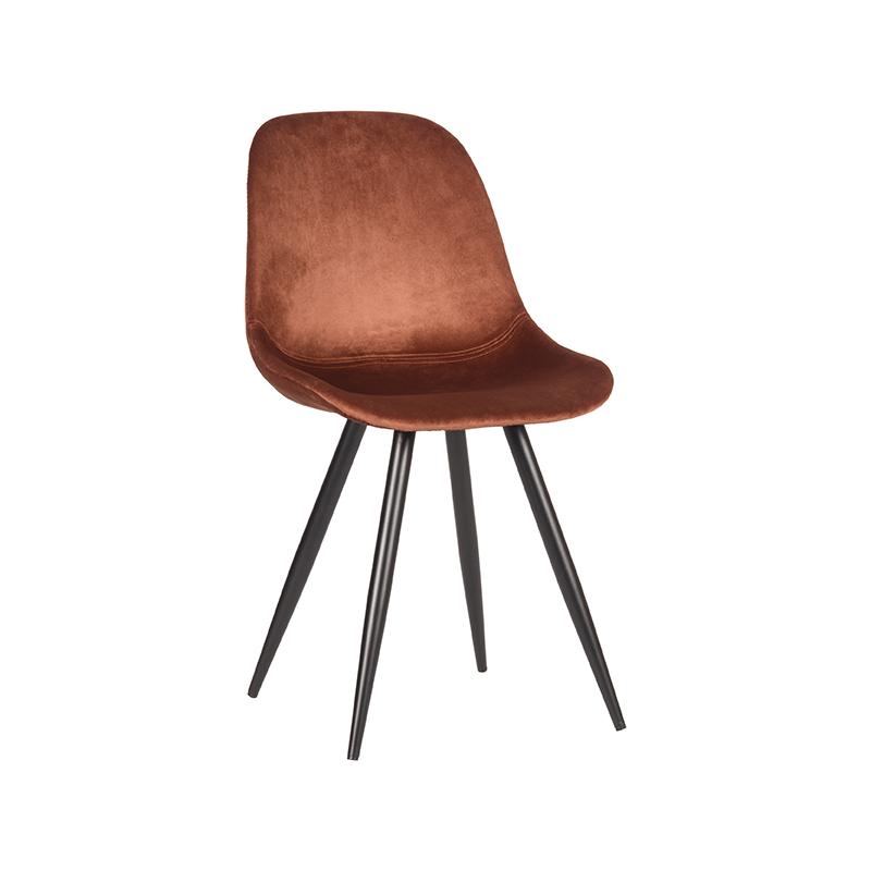 LABEL51 Eetkamerstoel Capri - Rust - Velvet - Zwart Metalen Frame