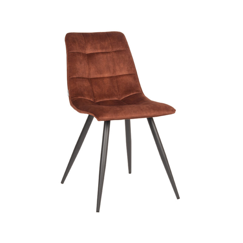 LABEL51 Eetkamerstoel Jelt - Rust - Velvet - Zwart Metalen Frame