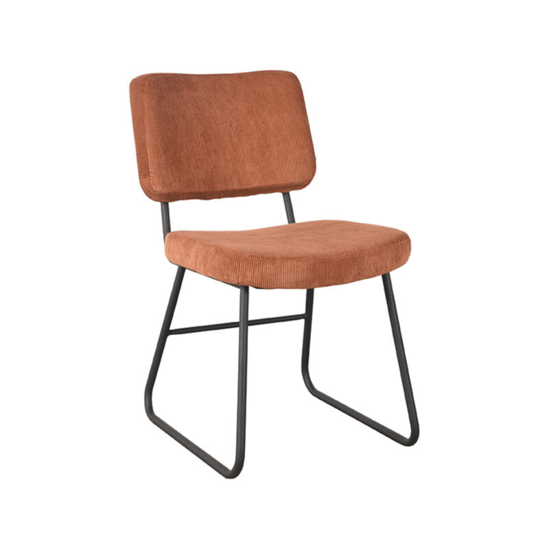 LABEL51 Eetkamerstoel Noah - Rust - Ribcord - Zwart Metalen Frame