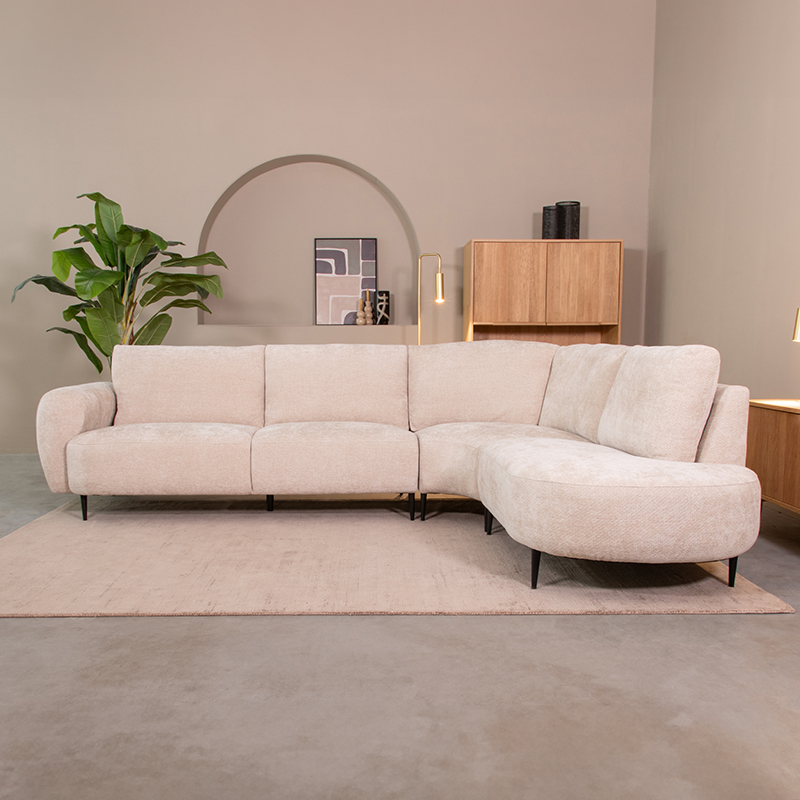 LABEL51 Hoekbank Milano - Naturel - Chenille - Hoekbank Rechts