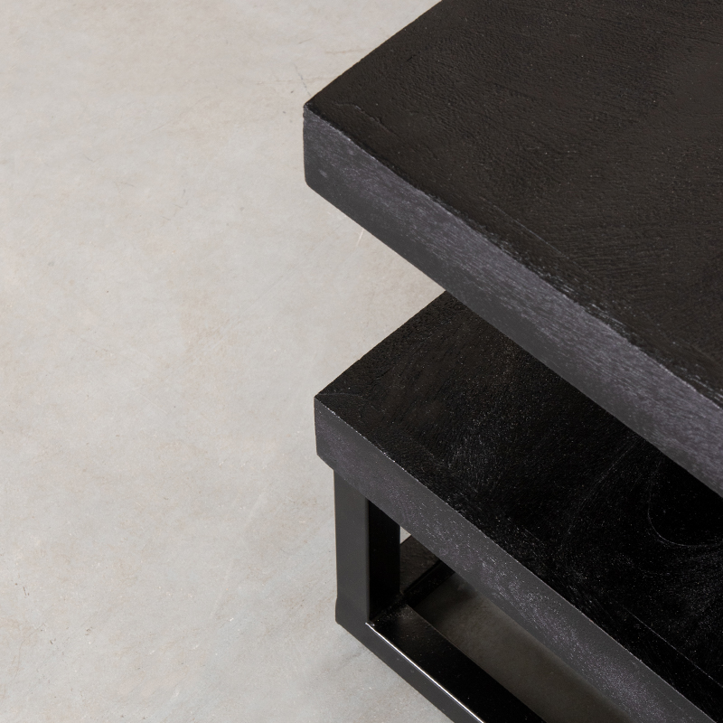 Zwart tafel van Label51 - Cube - Mangohout