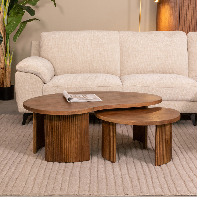 LABEL51 Salontafel Timon - Nature Smooth - Mangohout - 100 cm