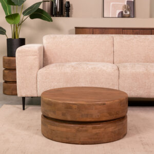 Salontafel Rond - Label51 tafel Milly - Nature Smooth - Mangohout