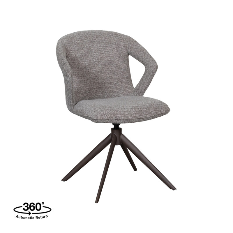 LABEL51 Eetkamerstoel Zurich - Mushroom - Boucle - Brons Metalen Frame Zurich