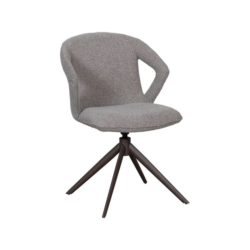 LABEL51 Eetkamerstoel Zurich - Mushroom - Boucle - Brons Metalen Frame Boucle