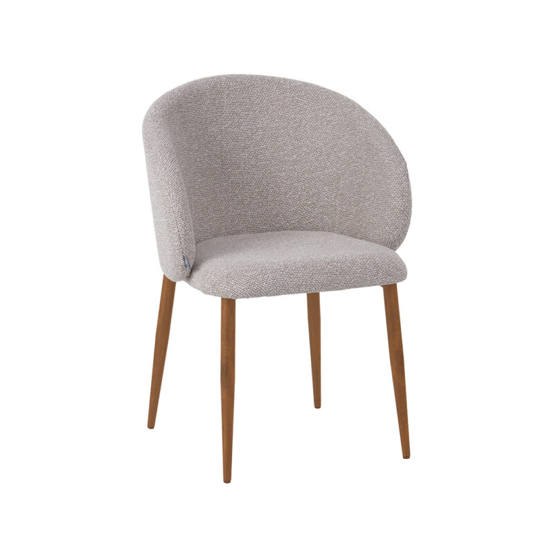 LABEL51 Eetkamerstoel Yuki - Naturel - Boucle - Naturel Houtlook Frame