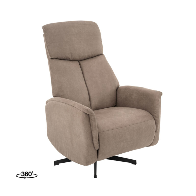 LABEL51 Fauteuil Aarhus - Taupe - Kunstleder - 2-Motorig
