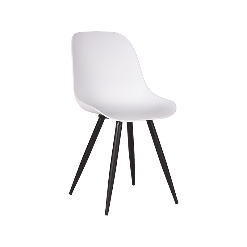 LABEL51 Eetkamerstoel Monza - Wit - PP - Zwart Metalen Frame