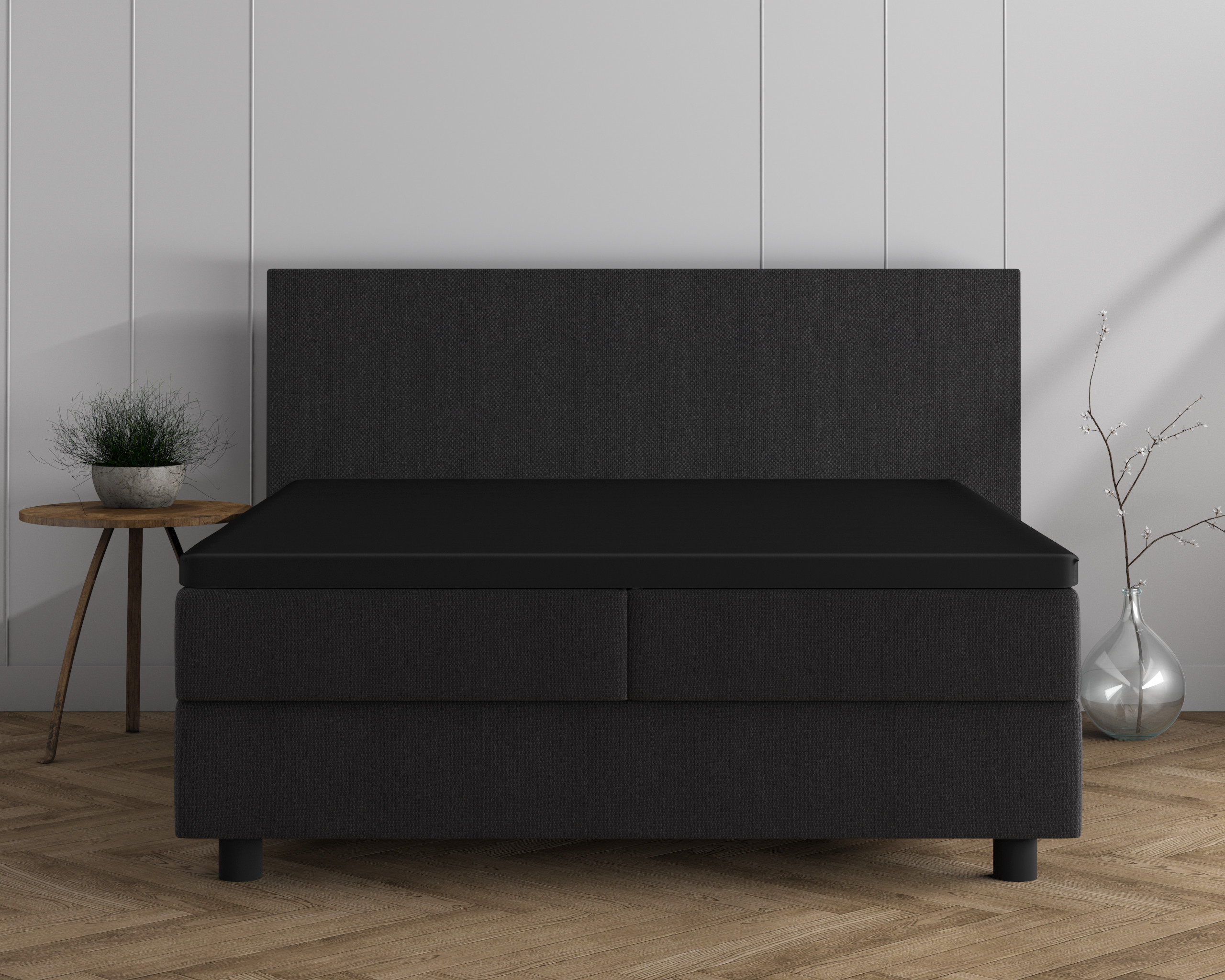 100% Katoen gebreid hoeslaken Zwart 80/90 X 200/220 cm van Dreamhouse in 80 x 200 cm