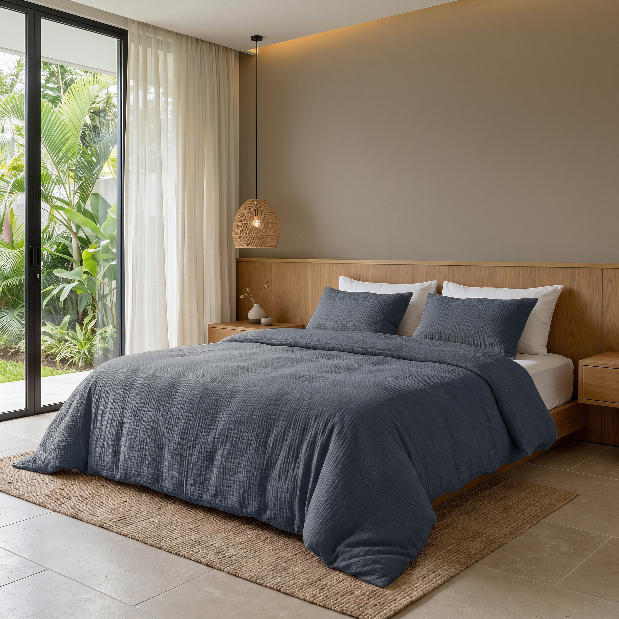 Dreamhouse Mousseline Midnight Blauw 200 x 240