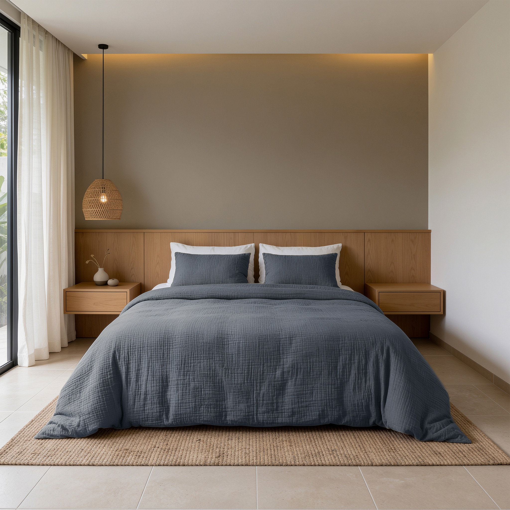 Mousseline Midnight Blauw 240 x 220/240