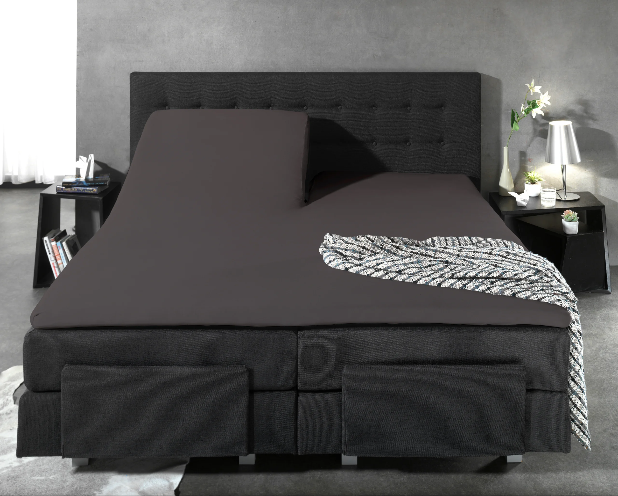 Dreamhouse laken 180 x 220 cm van 100% katoen, Antraciet 180 x 220 cm