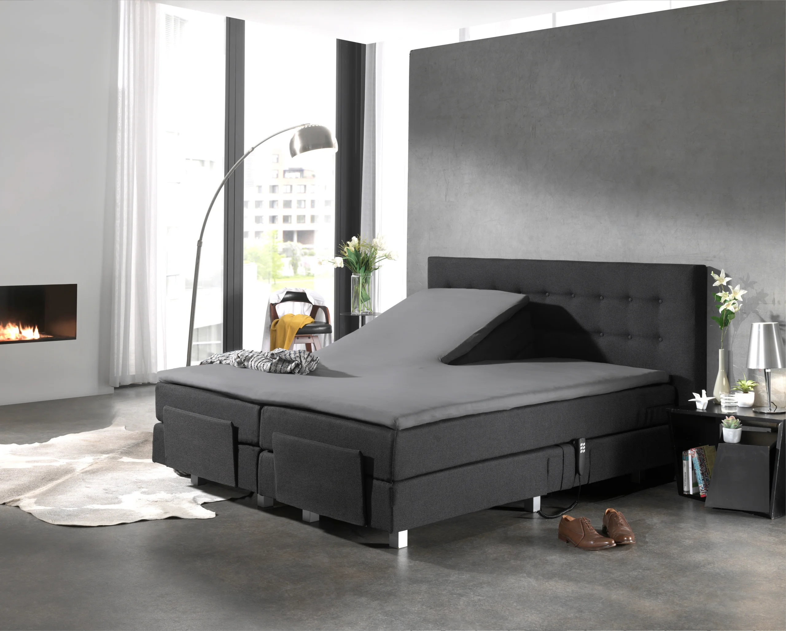Dreamhouse Splittopper Katoen Hoeslaken Grijs 160 x 200 cm