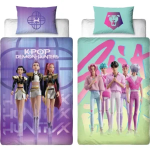 Demon Hunters dekbedovertrek 140 x 200 cm - Roze - 140 x 200 cm - 100% Polyester
