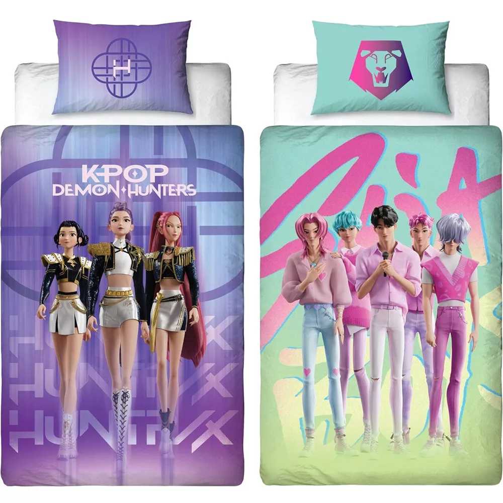 Demon Hunters dekbedovertrek 140 x 200 cm - Roze - 140 x 200 cm - 100% Polyester