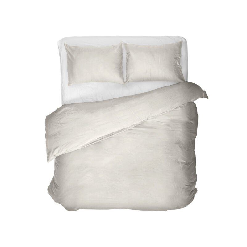 Egyptisch Katoen Uni Dekbedovertrek Creme 200 x 200/260 Primaviera Deluxe