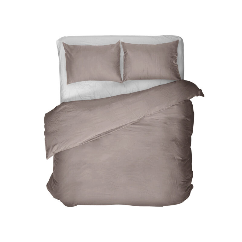 Egyptisch Katoen Uni Dekbedovertrek Taupe 240 x 200/260 Primaviera Deluxe